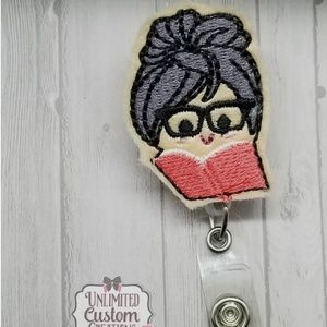 Librarian alligator clip badge Reel
